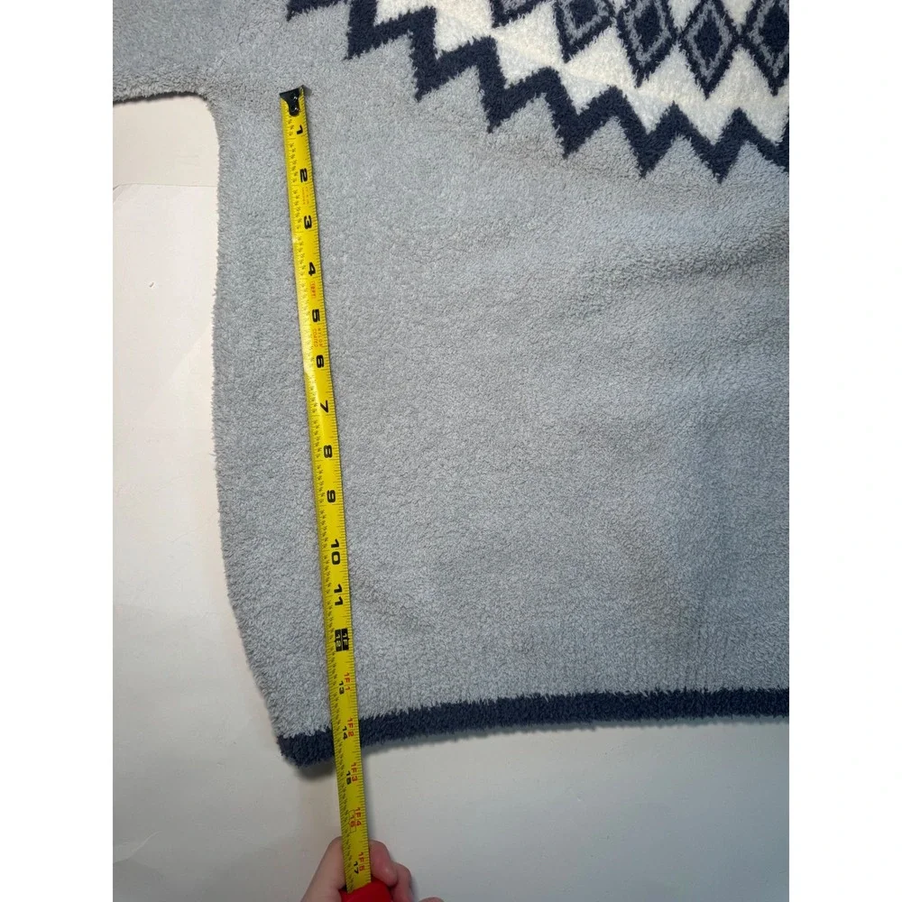 Barefoot Dreams CozyChic XL Fair Isle Knit Pullover Sweater Cozy Soft - Picture 3 of 8